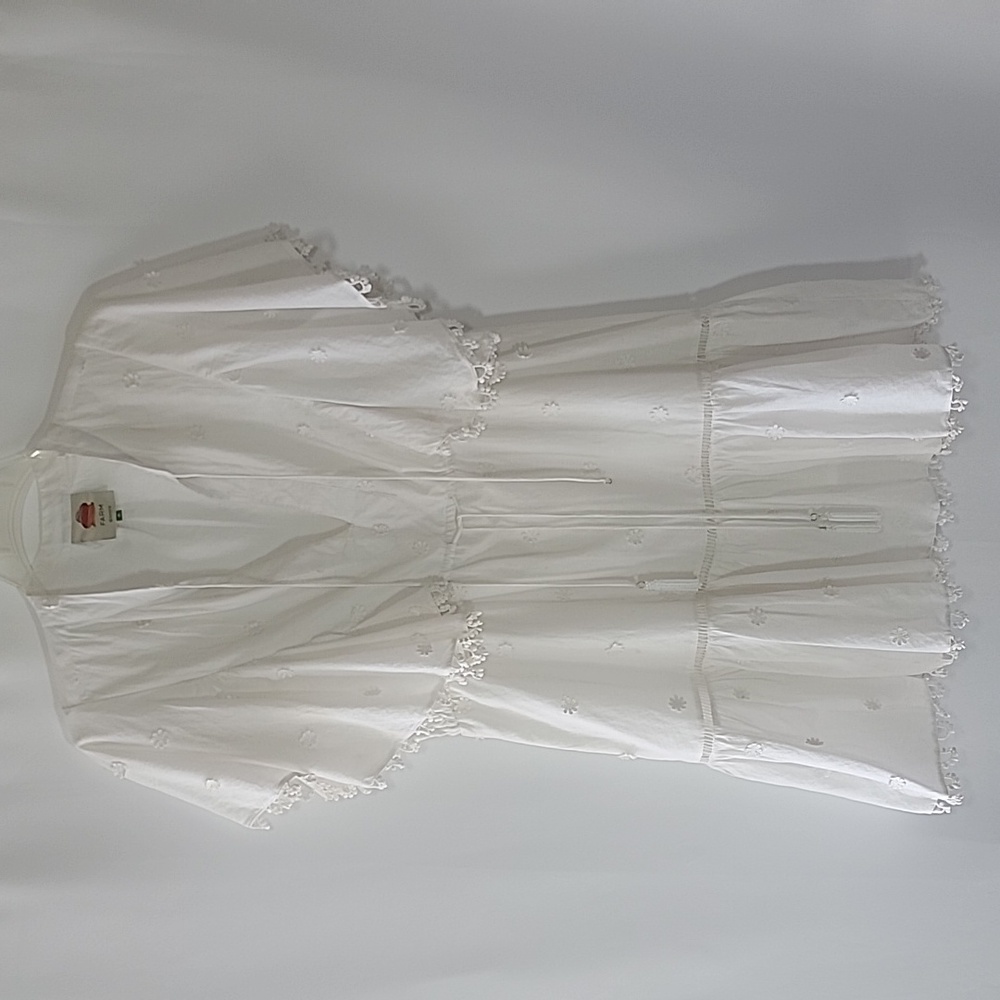 FARM RIO | 3D White Flower Dress